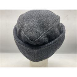WW2 German Luftwaffe M43 field cap with triangular cloth eagle and roundel badge; marked '1944 ?/0501/0015 57'