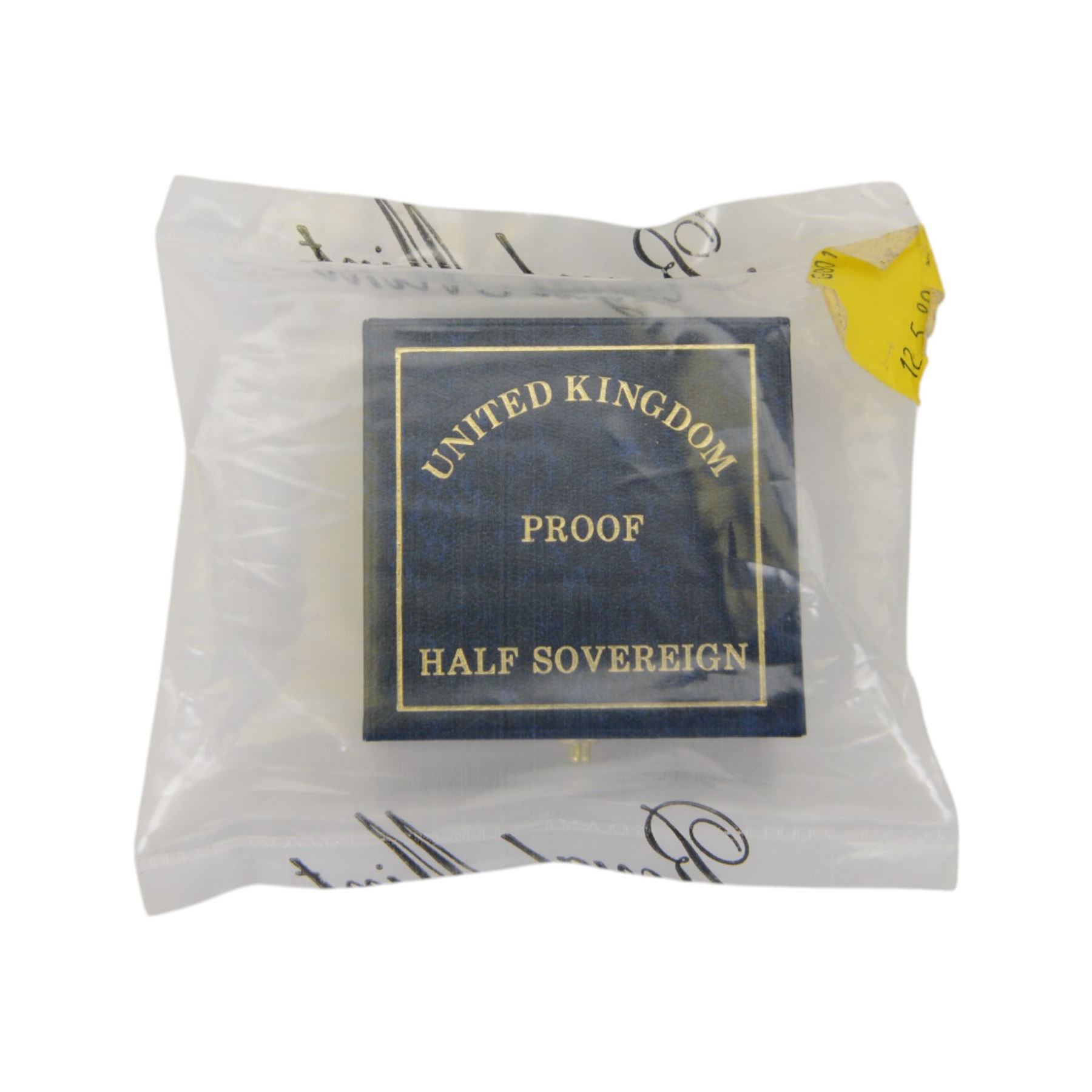 Queen Elizabeth II 1989 '500th Anniversary of the First Gold Sovereign' gold proof half sovereign coin, cased with certificate, sealed in Royal Mint plastic