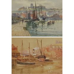 John Wynne Williams (British fl.1900-1920): Whitby Harbour, pair watercolours signed 16cm x 22cm