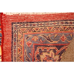  Mahal red ground rug, central medallion with floral field, 360cm x 238cm  