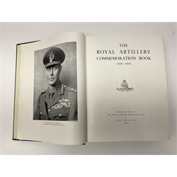 The Royal Artillery Commemoration Book 1939-1945 Published on behalf of The Royal Artillery Benevolent Fund by G. Bell & Sons Ltd. 1950. Fully illustrated. Blue cloth/gilt binding in printers box; together with Campbell D. Alastair: The Dress of the Royal Artillery. 1971. Dustjacket (2)