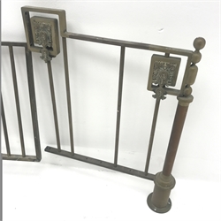 Late 19th century brass cashiers grill, L235cm, H59cm