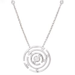 Boodles 18ct white gold Maze pendant necklace, set with ten round brilliant cut diamonds, ...