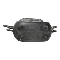 Twin handled Art Nouveau vase, decorated with a female figure by a river and flowers to the other side, with loop handles, H81cm  