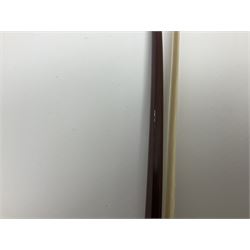 German Saxony violin c1900 with 35.5cm two-piece medium grain maple back and ribs and medium grain spruce top; bears label 'Jacobus Stainer in Absam prope Oenipontum 17xx Made in Germany', 59.5cm overall; with modern bow (2)