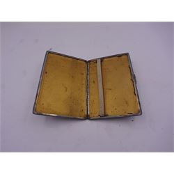 1940's silver cigarette case, with engine turned decoration and engraved monogram to panel to upper left corner, hallmarked Smith & Bartlam, Birmingham 1941, H12.5cm, approximate weight 6.09 ozt (189.5 grams)