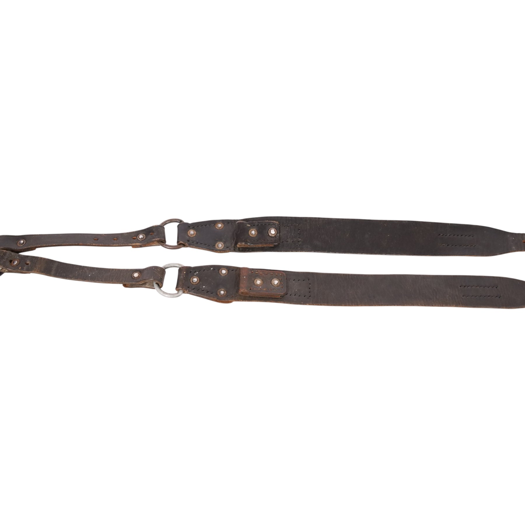 WWII German Army Heer brown leather T Straps