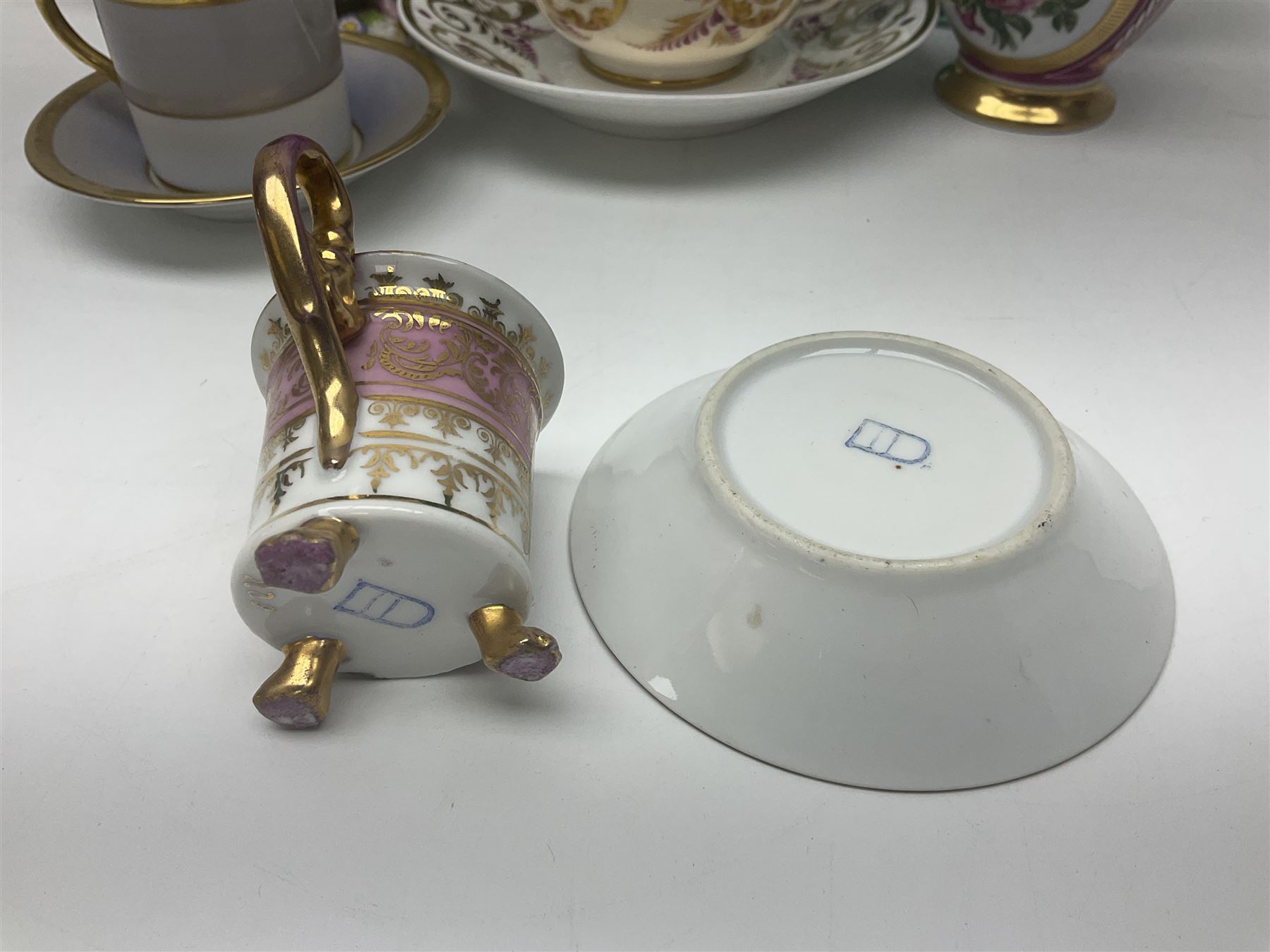 Wedgwood majolica leaf plate, together with another similar and together with a Dresden figure, etc 