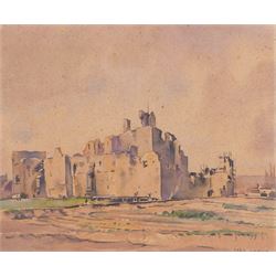 Frederick (Fred) Lawson (British 1888-1968): Middleham Castle, watercolour over pencil on ...