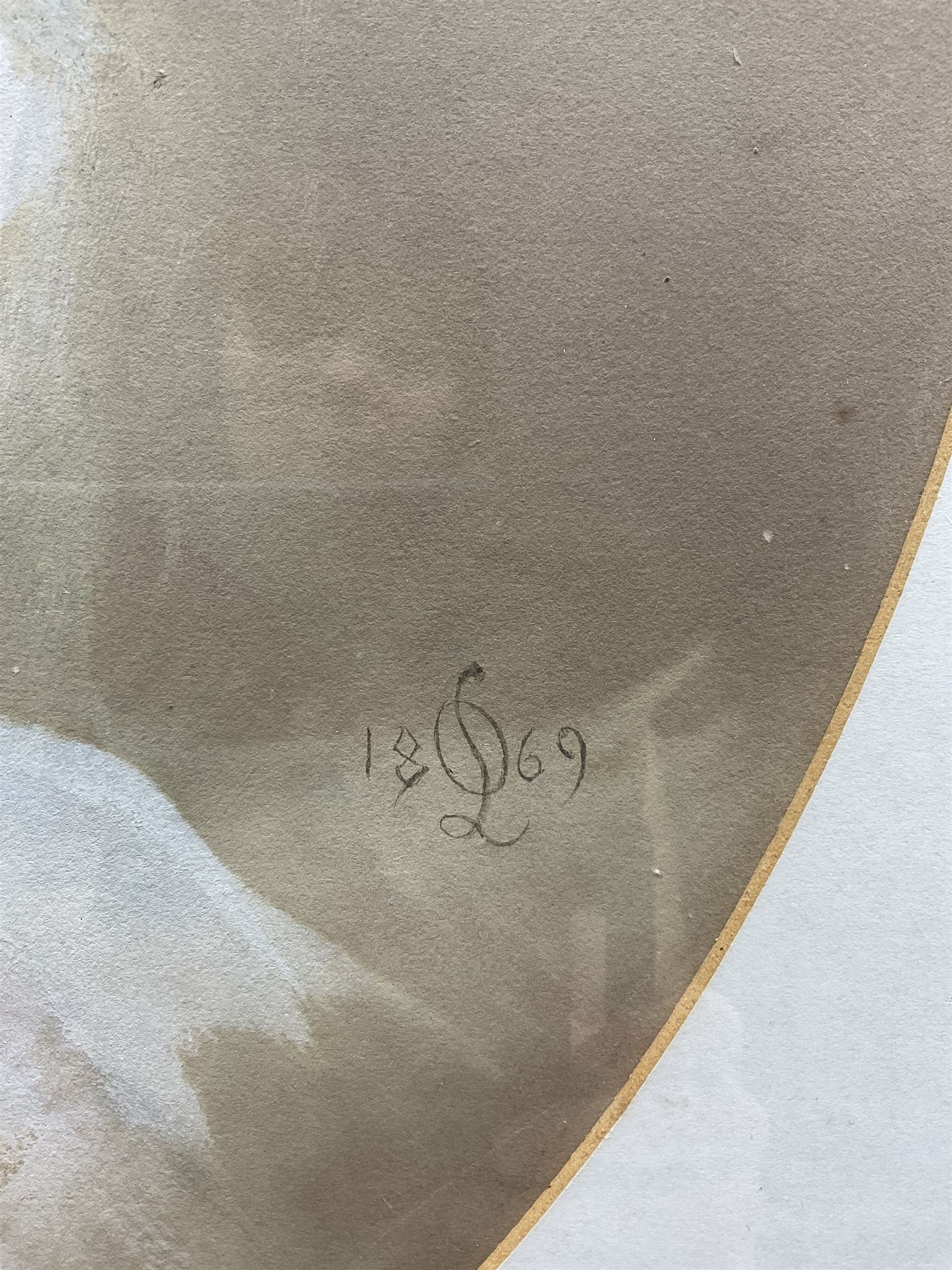 Otto Theodore Leyde RSA RSW (Russian/Scottish 1835-1897): Portrait of a Young Girl, watercolour signed with monogram and dated 1869, 59cm x 46cm 