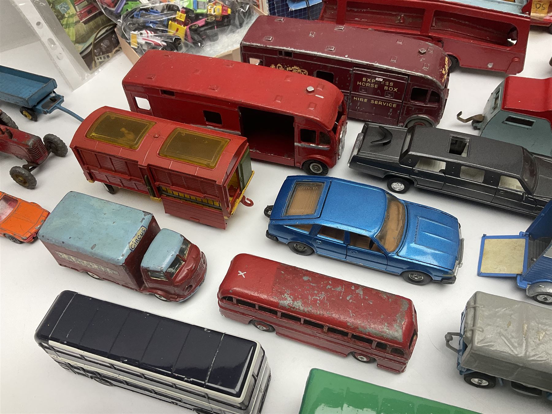 Various makers - Matchbox Superkings Snorkel Fire-Engine No.K-39 and King Size Scammell Tipper Truck No.K-19; both boxed; and large quantity of unboxed, playworn and repainted models by Dinky, Corgi, Lesney, EFE, Micromachines etc