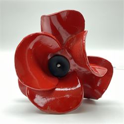 Paul Cummins (b 1977) ceramic poppy from the poppy art installation 'Blood Swept Lands and Seas of Red' at the tower of London with certification of authenticity