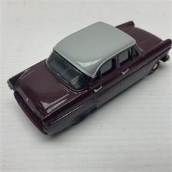 Four Lansdowne Models 1:43 scale models - 1956 Hillman minx Series 1 (Pearl grey over Fiesta blue); 1957 Hillman Husky Series 1 (Seacrest green/foam grey); 1960 Ford Consul MkII (Imperial maroon/smoke grey); and 1972 Vauxhall Ventora 3300 MkII; all boxed (4)