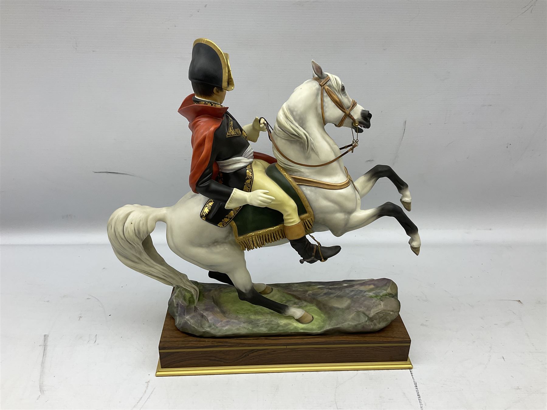 Royal Worcester 'Napoleon Bonaparte', model No. RW3860 by Bernard Winskill, limited edition 747/750, on wooden plinth with title plaque, framed certificate and box, H41cm