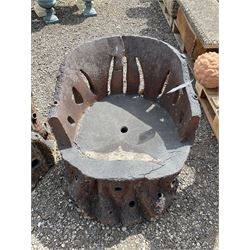 Pair of cast composite, log effect garden grotto chairs - THIS LOT IS TO BE COLLECTED BY APPOINTMENT FROM DUGGLEBY STORAGE, GREAT HILL, EASTFIELD, SCARBOROUGH, YO11 3TX