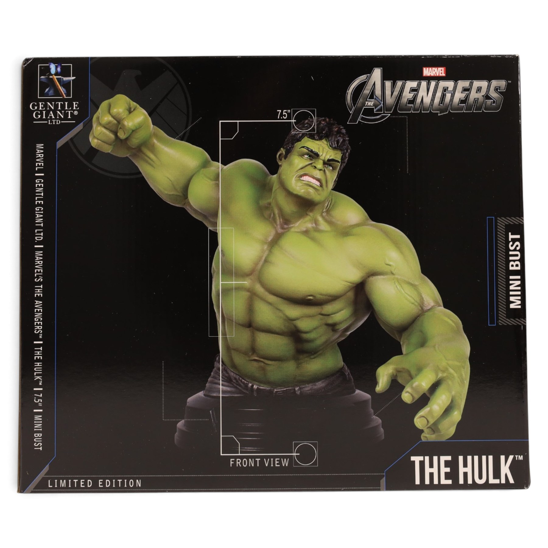 Three limited edition Gentle Giant The Hulk mini busts, comprising The Avengers Hulk, The Incredible Hulk and Red Hulk, all boxed