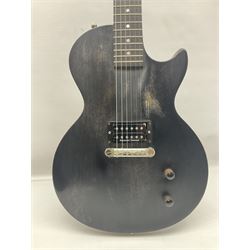 2015 American Les Paul CM (carved mahogany) electric guitar with ebonised finish, retro fitted with Seymour Duncan SH4 pick-up, serial no.150076417, L98cm overall; in Gibson soft carrying case.
