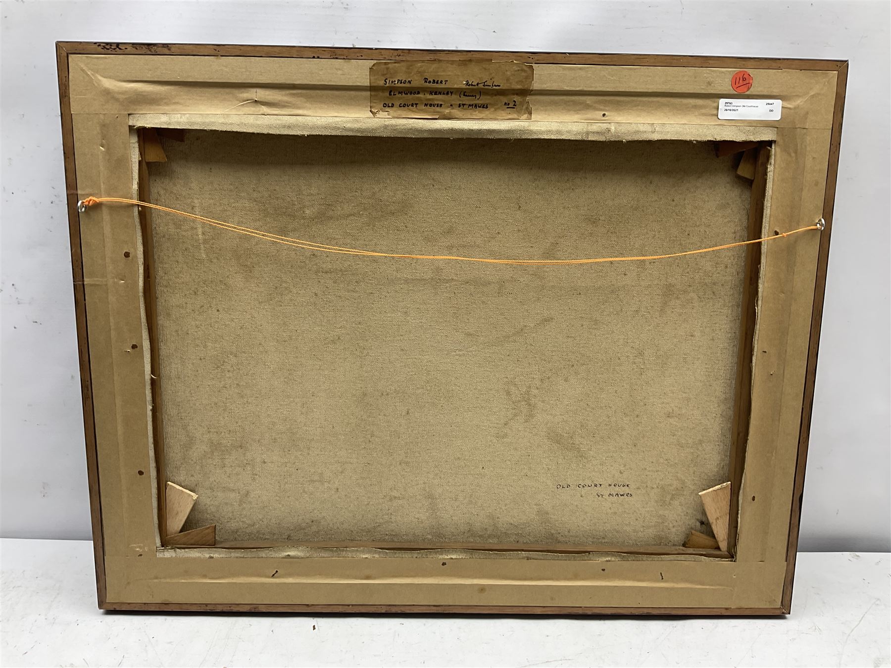 Robert Simpson (British 20th century): Old Courthouse St Mawes, oil on canvas signed 45cm x 60cm