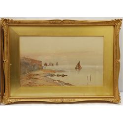Walter Witham (British exh.1894-1896): Coastal Landscapes, set three watercolours heightened in white signed 29cm x 48cm (3)