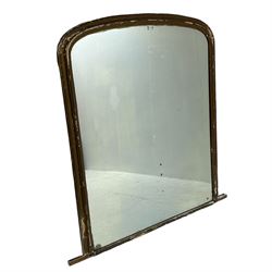 19th century gilt framed overmantle mirror, arched top