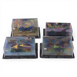 Collection of Eaglemoss Batman vehicles, in acrylic display cases