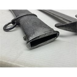 British 1796 Pattern Light Cavalry trooper's sword, the 84cm curving fullered blade stamped Hadley.1 to the back edge, steel hilt with knucklebow, D-shaped langets and leather grip; in polished steel scabbard stamped Osborn & Gunby Birmm. and W.R.16 ( ?16th Light Dragoons) with two suspension rings L100cm overall