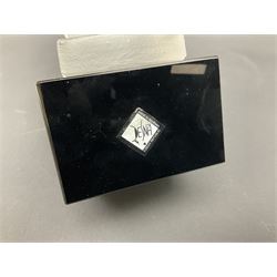 Desna night butterfly frosted glass figure, on polished black square base, H25cm
