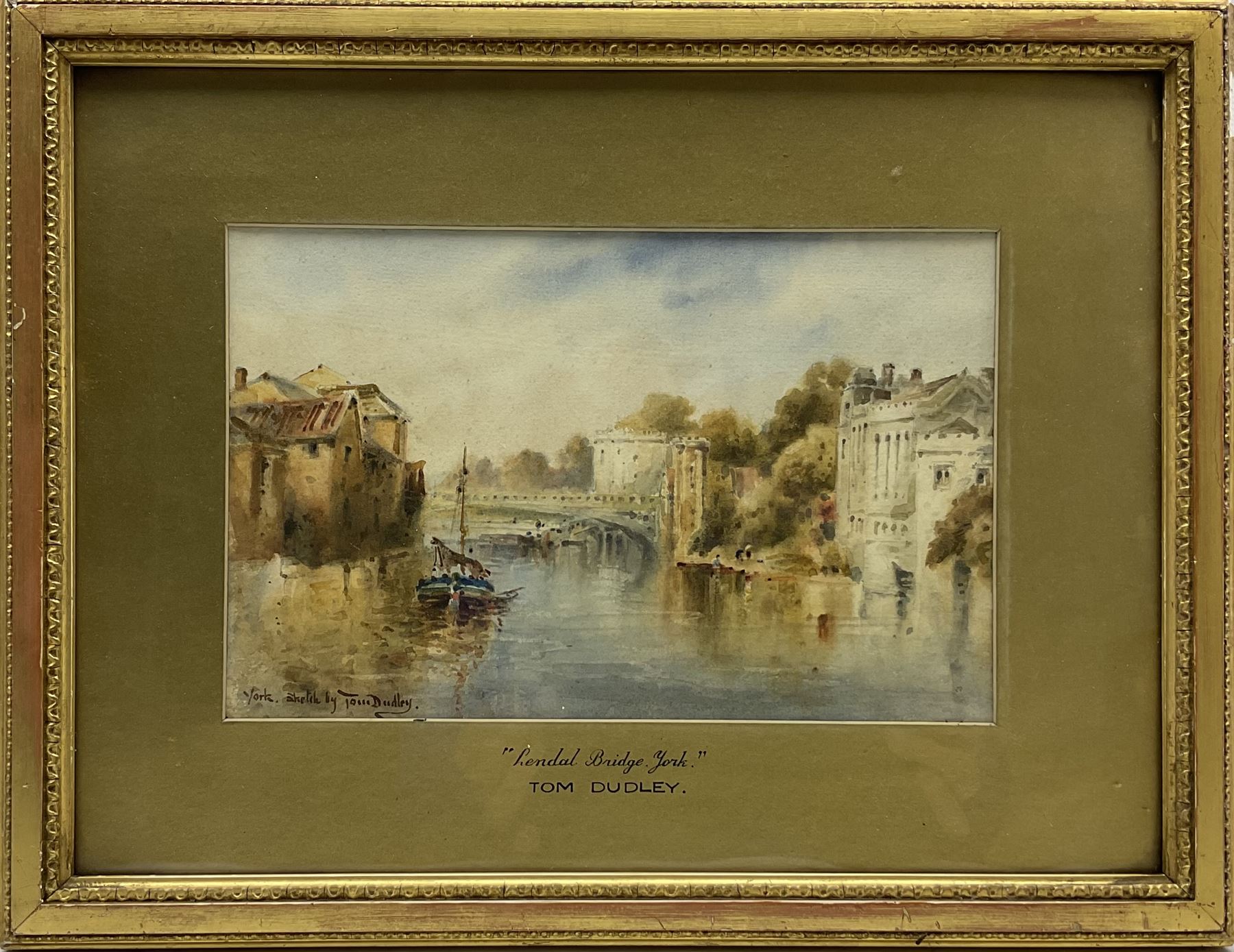 Thomas 'Tom' Dudley (British 1857-1935): Lendal Bridge York, watercolour signed 15cm x 24cm