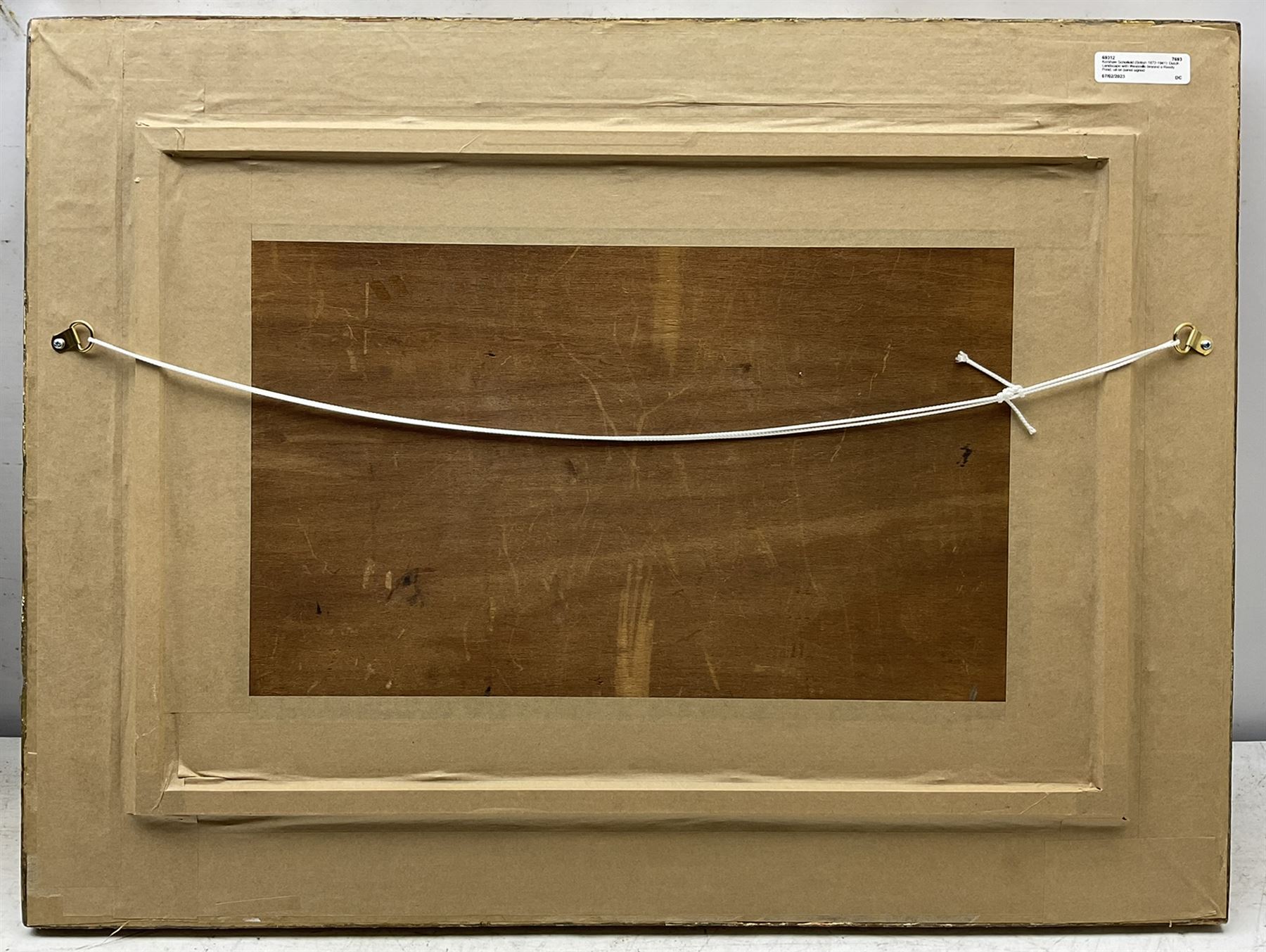 Kershaw Schofield (British 1872-1941): Dutch Landscape with Windmills beyond a Reedy Pond, oil on panel signed 34cm x 51cm