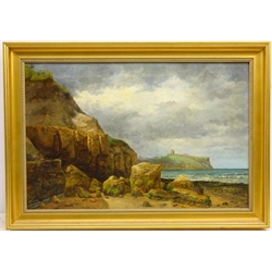  Scarborough Headland from Cornelian Bay, oil on canvas signed and dated 1880 by Robert Clarkson (British 1857-1924) 39cm x 60cm  