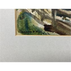 Rowland Henry Hill (Staithes Group 1873-1952): Looking Down Staithes Beck, watercolour signed and dated 1942, 26cm x 34cm (mounted)