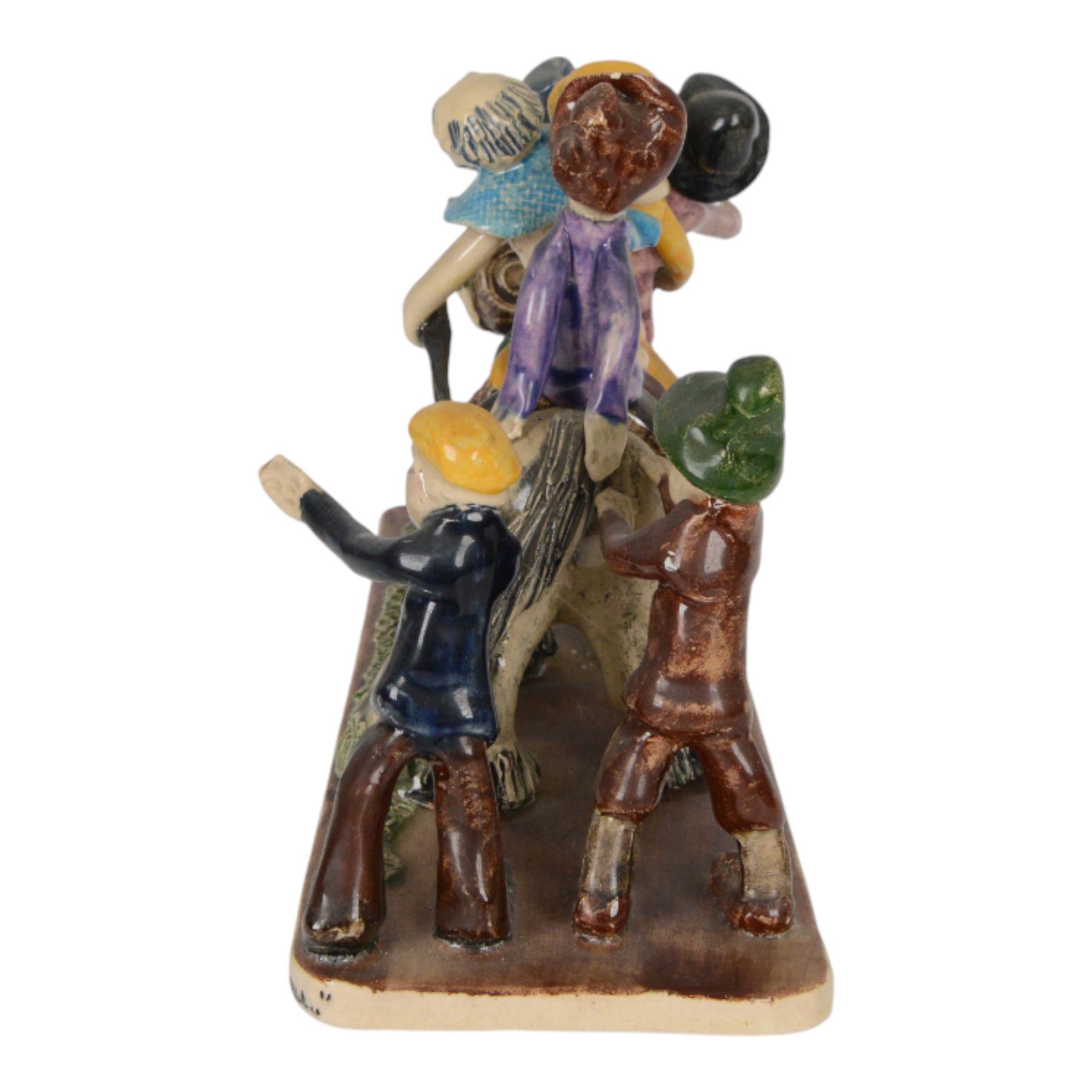 Two Will Young studio pottery figure groups, comprising 'Uncle Tom Cobley and All' and 'Widecombe Fair', both with signatures, tallest H16cm