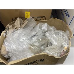 French Adrian helmet and cow horn gong stand; and quantity of lamp shades, etc, helmet H47cm