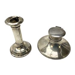 1920's silver mounted capstan inkwell, h