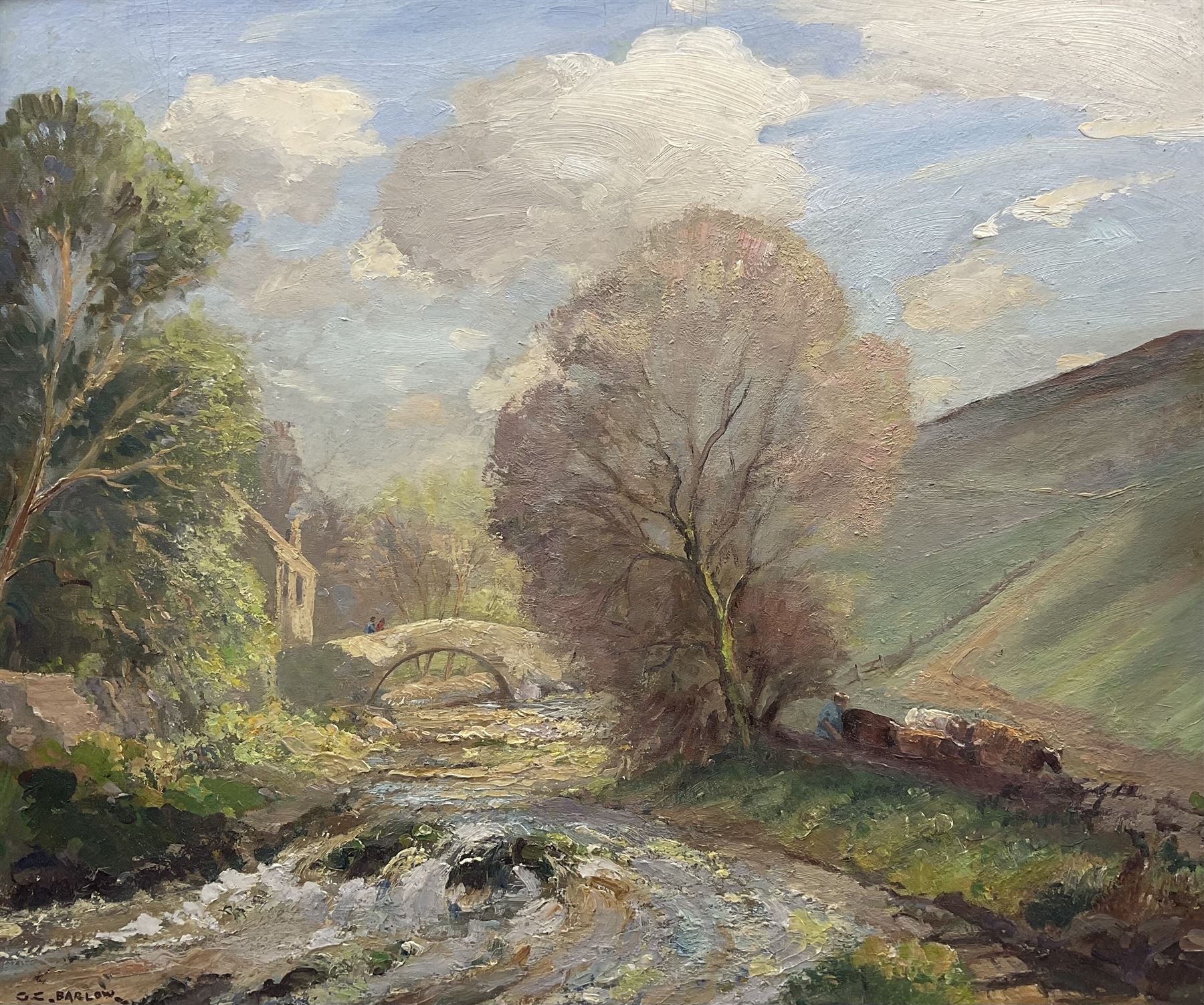 Gordon Clifford Barlow (British 1913-2005): 'Trout Stream - Kettlewell', oil on board signed, titled verso 49cm x 59cm 
Notes: Barlow was the protégé of Herbert Royle (1870-1958)