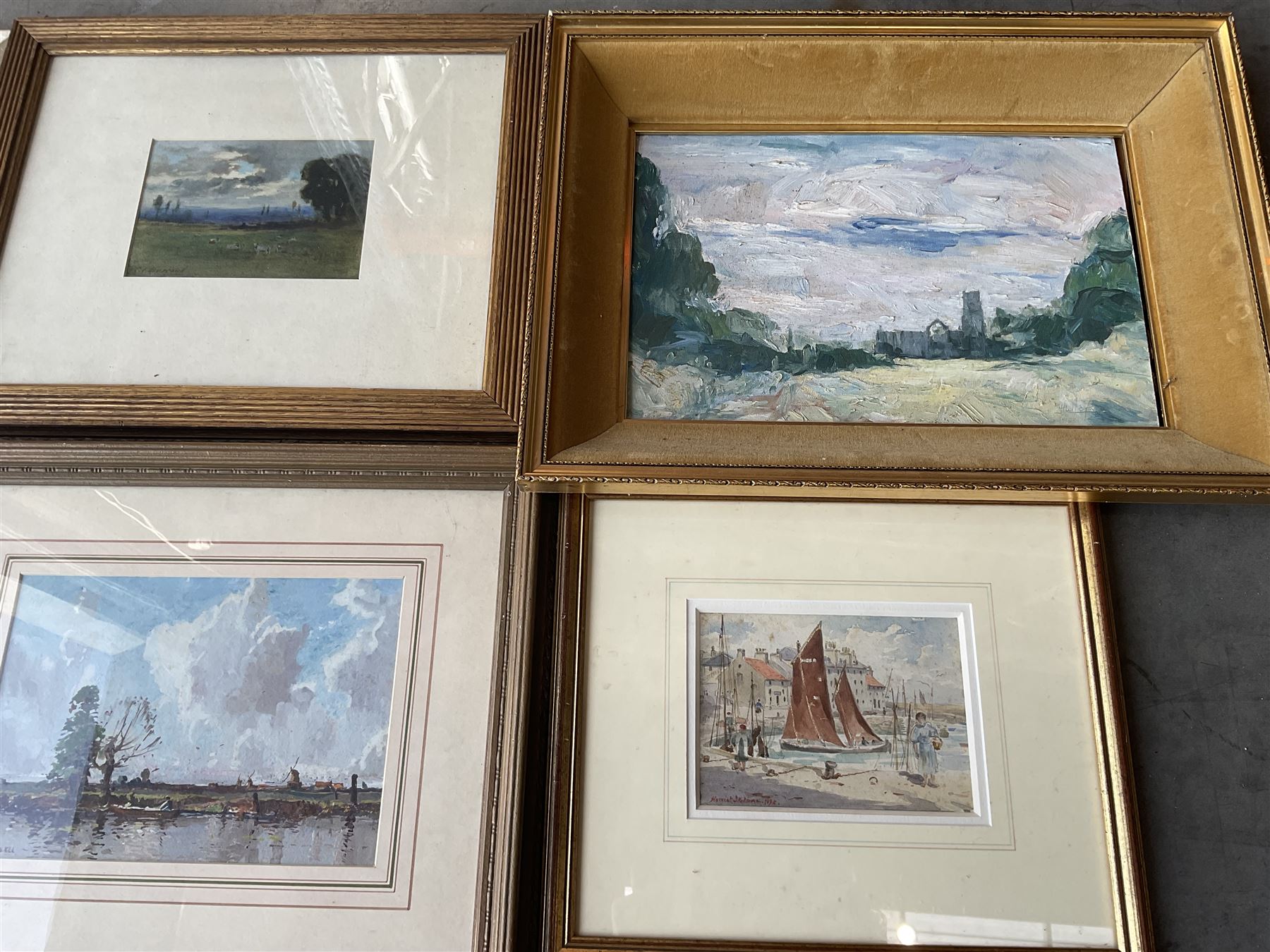 Collection of principally early 20th century watercolours and oils, artists including Charles James Barraud, Harold Wharfe, John Mackie, Tom Campbell, Gladys M Aitken, Bohuslav Barlow, Willie Stephenson, Gordon Clifford Barlow, After Albert George Stevens, Harriet Skidmore, etc