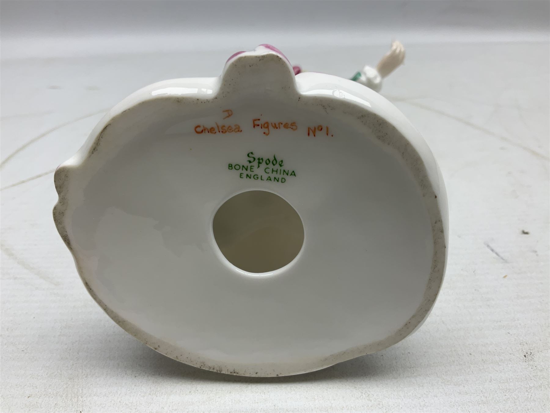 Seven Spode Chelsea figures, comprising no.1, no.2, no.3, no.4, no.6 and two further smaller examples, together with a Dresden figure of a gentleman, no. K10003, and a Delft style figure of a boy, some with boxes, tallest H23cm (9)