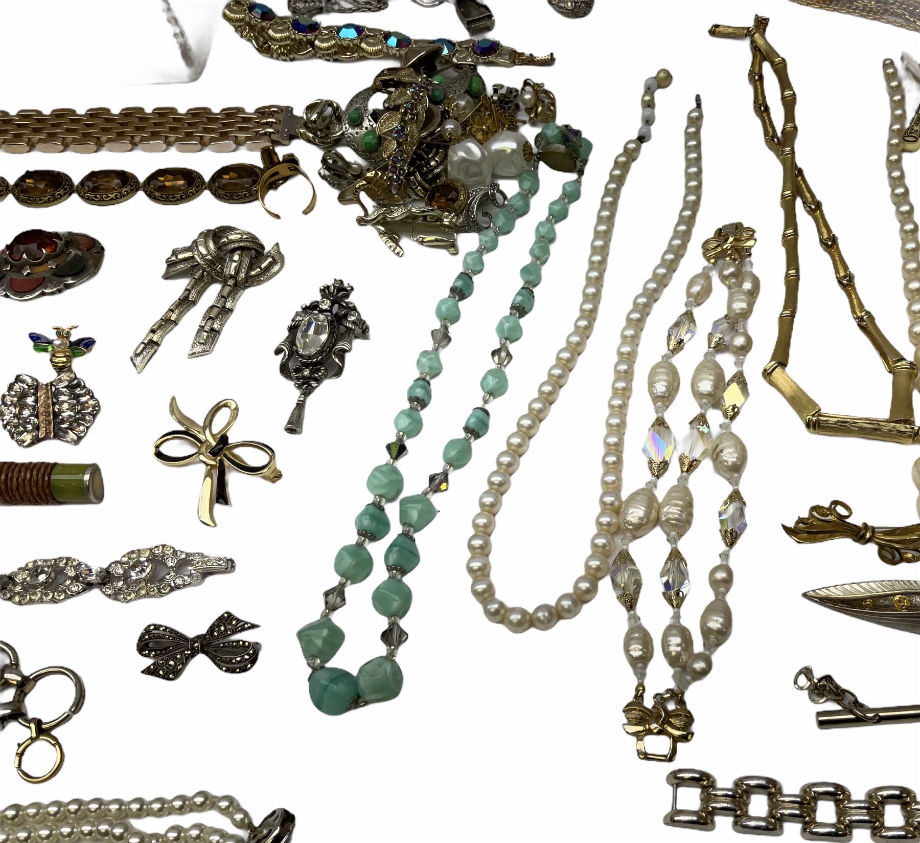 Silver cigar piercer by Dunhill, Birmingham 1958, gold garnet ring, stamped 9ct, Victorian rose gold shank hallmarked with soldered gilt cameo head and a collection of vintage and later costume jewellery