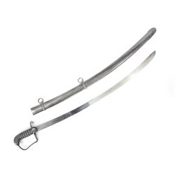British Georgian 1796 pattern light calvary officers' scabre, the 76cm curved single edge ...
