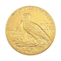 United States of America 1915 Indian head gold two and a half dollar coin