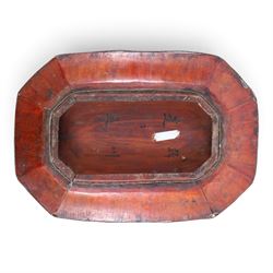 Chinese Dou, together with lacquered tray decorated with figures and bamboo steamer