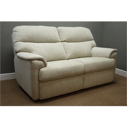  G-Plan Walton two seat sofa (W175cm, D102cm), and pair matching armchairs (W100cm), upholstered in natural chenille fabric  