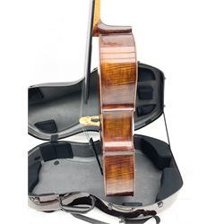 Alfred Stingl by Hofner cello, model AS-360 with 75.5cm two-piece maple back and ribs and spruce top, bears label with serial no.JO411-0706, L122cm; in carbon-fibre carrying case with bow