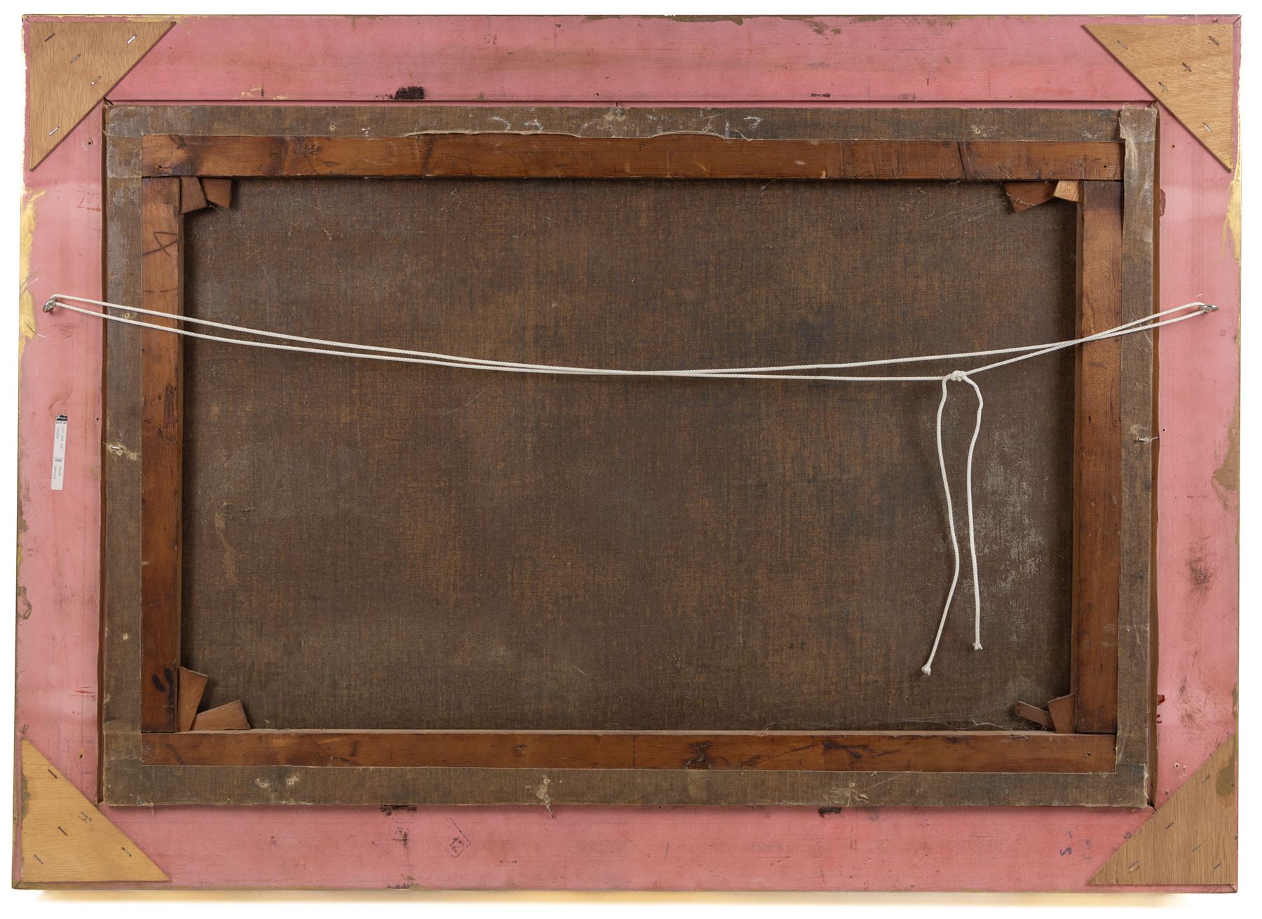 English School (19th Century): Cottage and River Landscape, oil on canvas indistinctly signed, also titled 'on the -' indistinctly verso in large gilt frame 60cm x 90cm