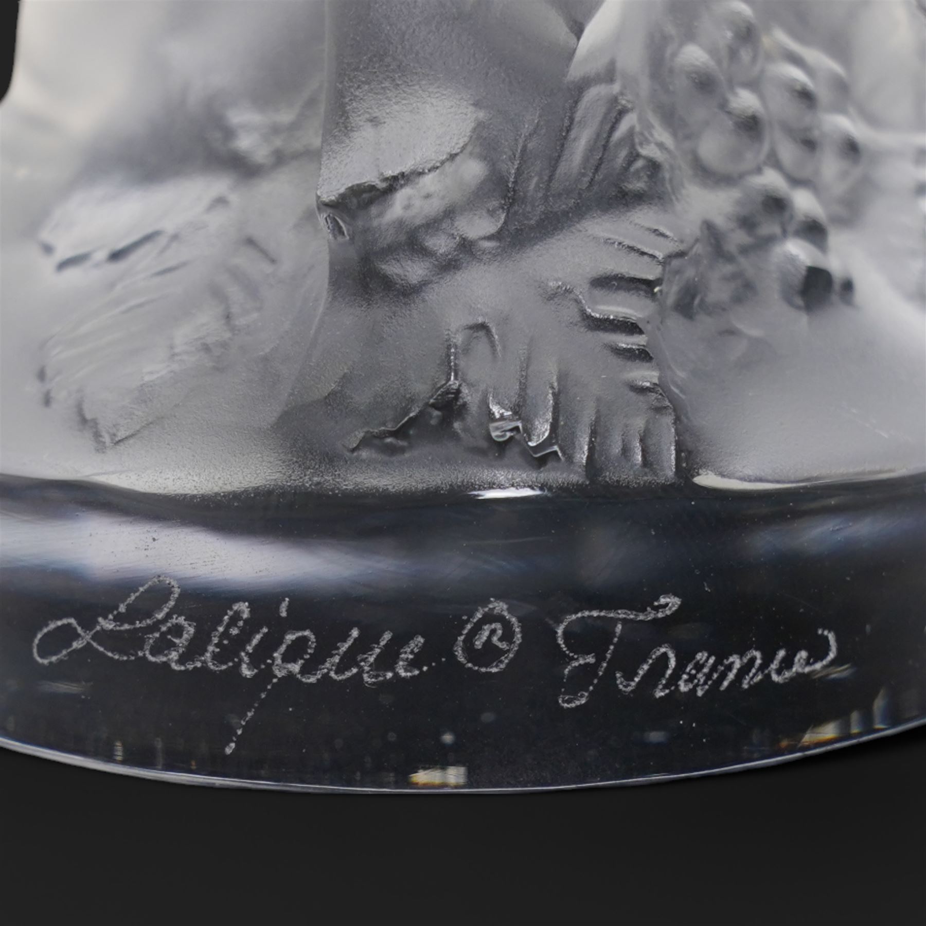 Lalique crystal figure 'Le Faune', signed Lalique France, H14cm 