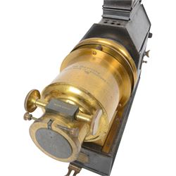 Late 19th century 'The Prestantia' brass and tin plate magic lantern by Riley Bros Ltd Bradford