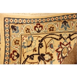 Nain ivory fine ground rug, central medallion, 253cm x 160cm  