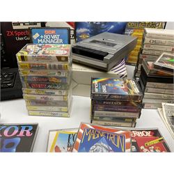 Sinclair ZX Spectrum personal computer with W.H. Smiths cassette recorder,  joy stick and approximately sixty games