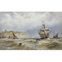 Thomas Bush Hardy (British 1842-1897): 'Off Scarborough', watercolour signed titled and dated 1881, 44cm x 70cm