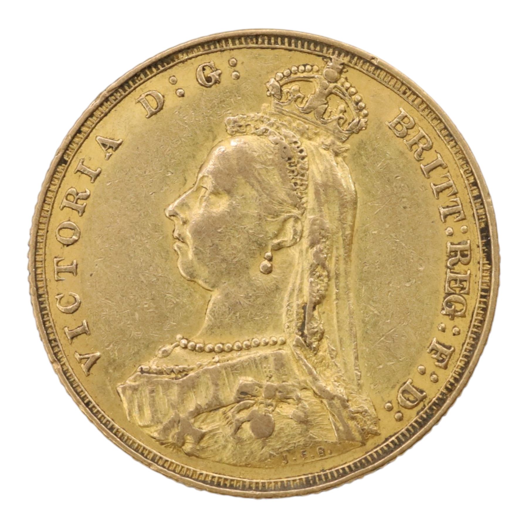Queen Victoria 1887 gold full sovereign coin